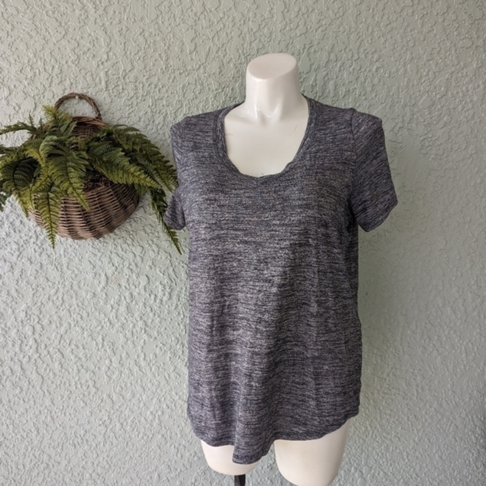 Athleta v neck tee heathered blue and‎ gray size xl